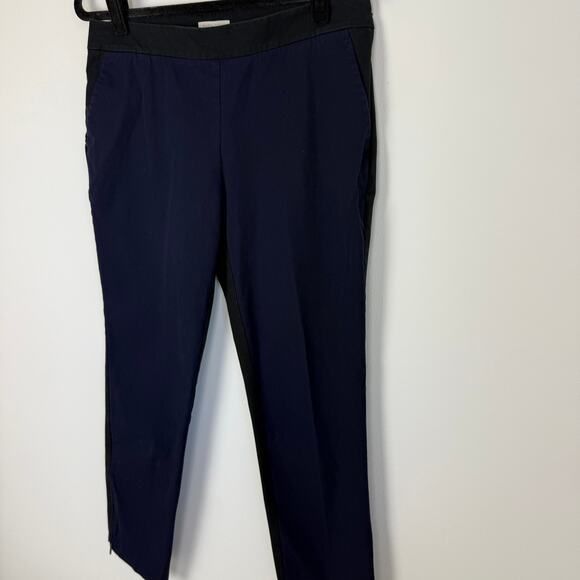 Eileen Fisher Womens Organic Cotton Two-Tone Twill Ankle Navy/Grey Pants Small - Picture 5 of 9